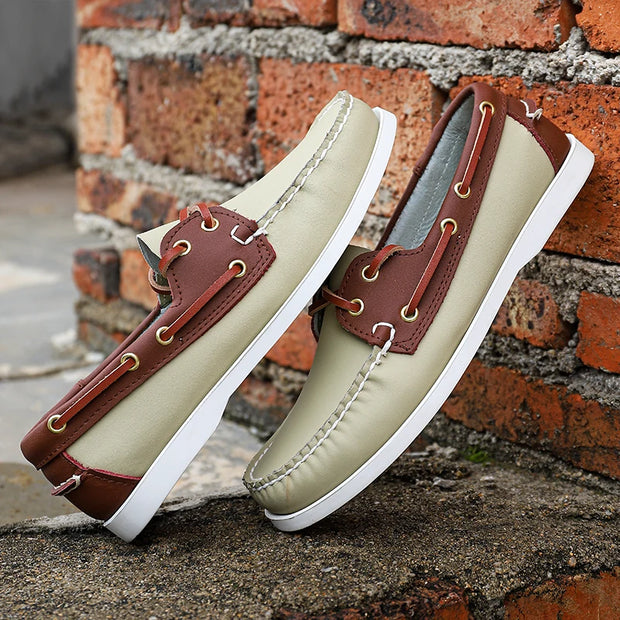 Luxury Brand Men's Shoes New Lightweight Breathable Boat Shoe For Men Casual Shoes High Quality Sneakers Lace-up Leather Loafers