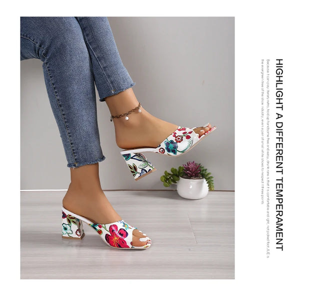 Summer 2024 new high-heeled one-line fish mouth sandals fashion casual wear women sandals  slippers  designer sandals