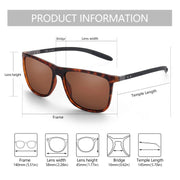 ZENOTTIC Square Polarized Sunglasses for Men Ultralight Carbon Fiber Sun Glasses Driving Fishing Golf Sports UV400 Protection