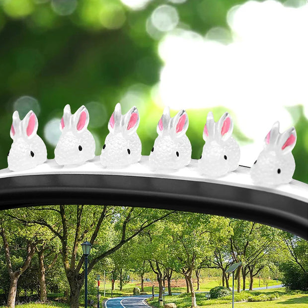 Cute Mini Bunny Car Light-emitting Ornament for Automobile Center Console Steering Wheel Rear Mirror Luminous Rabbit Decoration