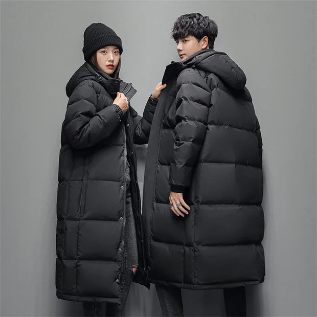 FGKKS 2024 Outdoor Leisure Parka Cotton-Padded Men's Slim Cotton Long Coat High Quality Design Hot Casual Parka Men