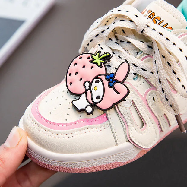 Girls Cute Cartoon Hello Kitty Casual Shoes Korean Style Trendy Brand Shoes Boys and Girls Kid's All-match Sports Shoes Sneakers