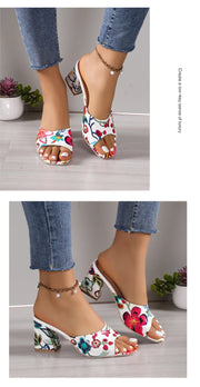 Summer 2024 new high-heeled one-line fish mouth sandals fashion casual wear women sandals  slippers  designer sandals