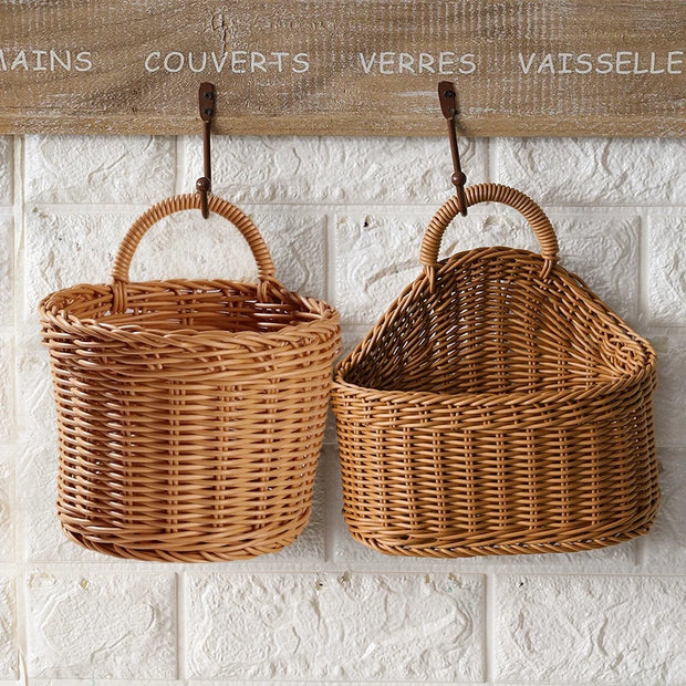 Woven Storage Basket Hanging Portable Wall Hanging Basket Portable Flower Plant Pot Desktop Kitchen Vegetables Storage корзина