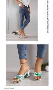 Summer 2024 new high-heeled one-line fish mouth sandals fashion casual wear women sandals  slippers  designer sandals