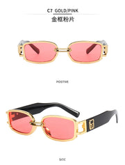 New Fashion Vintage Sunglasses Women Men Brand Designer Retro Rectangle Sun Glasses Female male Popular Colorful Square Eyewear