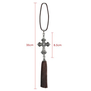 Car Pendant Metal And Crystal Diamond Cross Jesus Christian Auto Rearview Mirror Hanging Ornaments Auto Decoration Accessories