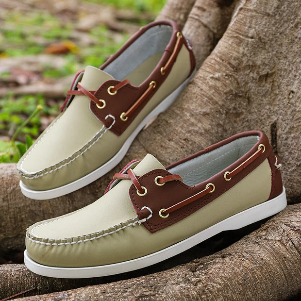 Luxury Brand Men's Shoes New Lightweight Breathable Boat Shoe For Men Casual Shoes High Quality Sneakers Lace-up Leather Loafers