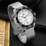 Heimdallr Watch Titanium Master NTTD NH35 Automatic Mechanical C3 Luminous Steel Nylon White Black Dial 200M Dive Watches Men