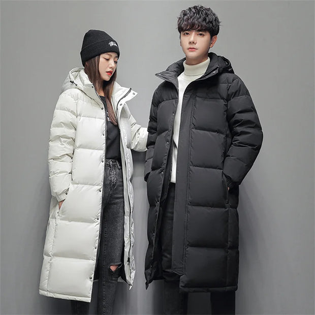 FGKKS 2024 Outdoor Leisure Parka Cotton-Padded Men's Slim Cotton Long Coat High Quality Design Hot Casual Parka Men