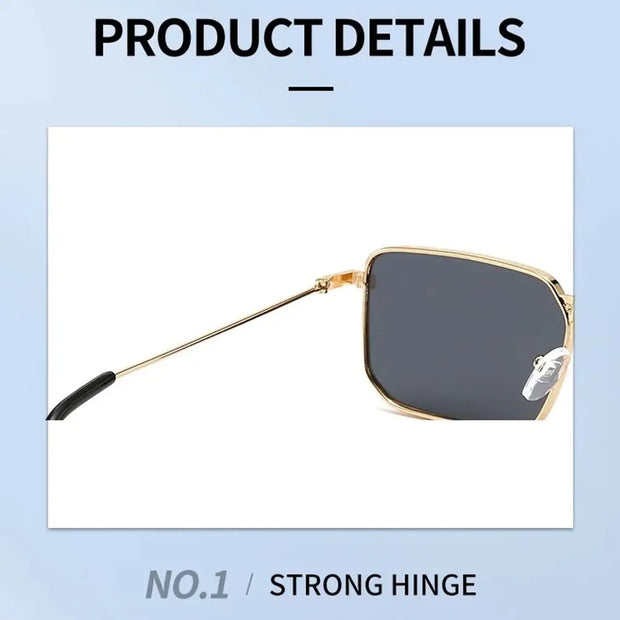 Small Rectangle Sunglasses Women Vintage Brand Metal Frame Square Sun Glasses for Men Shades Luxury Female Punk 2000S Eyewear