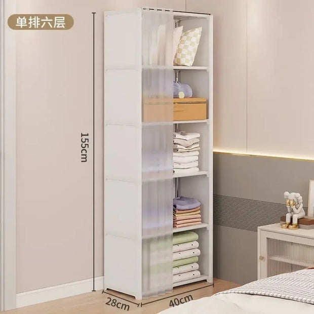 Dustproof Wardrobe Simple Assembly Storage Wardrobe Bedroom Opens Storages  Locker Large Capacity Clothes Organizer Cabinet