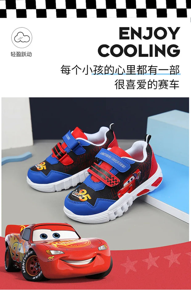 Disney autumn and winter children's skateboard shoes Fashion color changing cool casual shoes Boys' sneakers