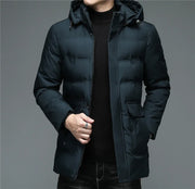 Men's Winter Windproof Warm Jackets Thick Warm Hooded Parkas Long Coat Men Clothing Casual Big Pocket Windproof Overcoats