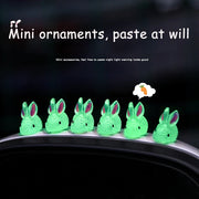 Cute Mini Bunny Car Light-emitting Ornament for Automobile Center Console Steering Wheel Rear Mirror Luminous Rabbit Decoration