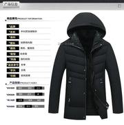 New Fashion Fleece Hooded Winter Coat Men Thick Warm Mens Winter Jacket Windproof Gift For Father Husband Parka Windproof Parkas