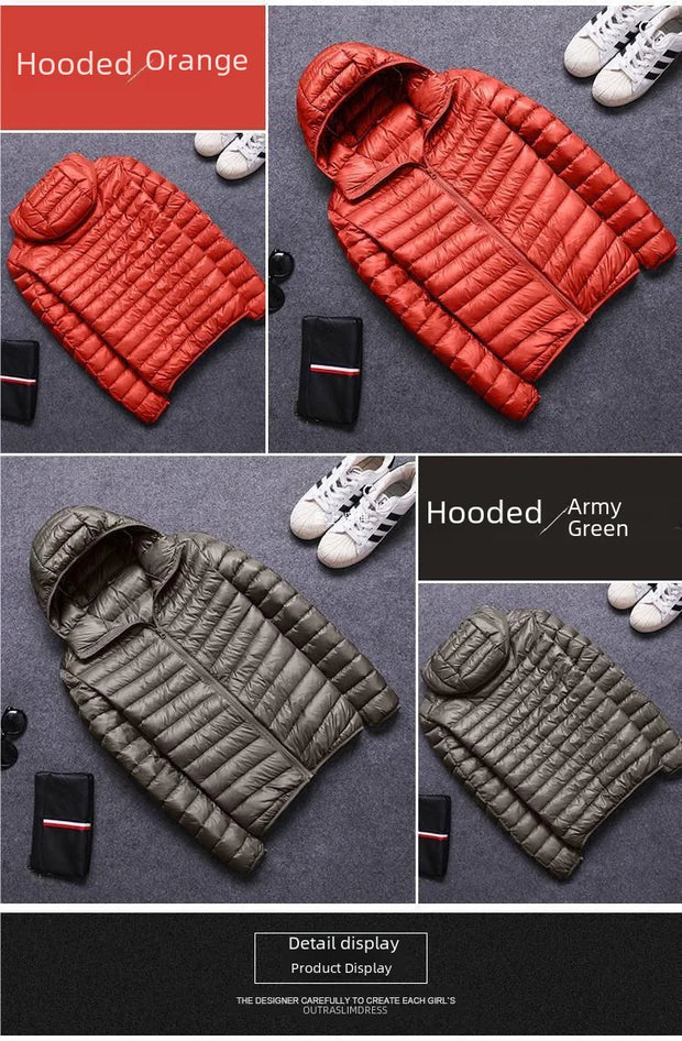 Lightweight Autumn/winter Men's Cotton-padded Jacket Cropped 2023 New Style Warm Winter Coat Thick Hooded Casual Wear