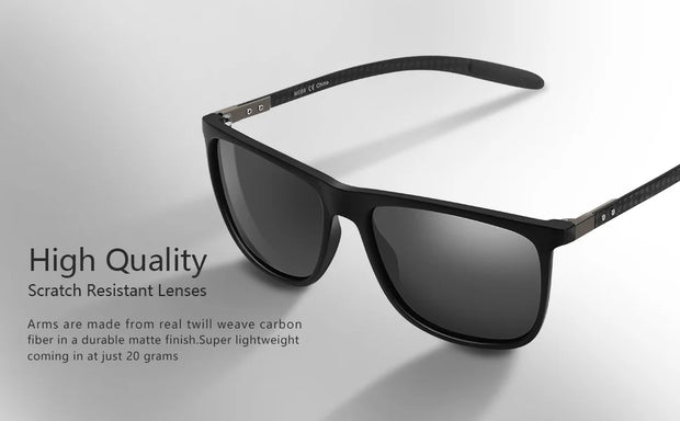 ZENOTTIC Square Polarized Sunglasses for Men Ultralight Carbon Fiber Sun Glasses Driving Fishing Golf Sports UV400 Protection