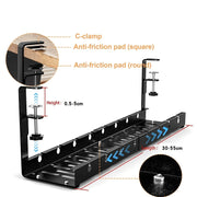 Expandable Under Desk Cable Storage Rack Management Tray Desk Socket Holder Wire Cord Power Strip Adapter Wire Organizer Shelf