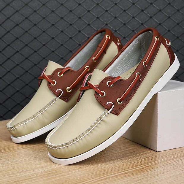 Luxury Brand Men's Shoes New Lightweight Breathable Boat Shoe For Men Casual Shoes High Quality Sneakers Lace-up Leather Loafers