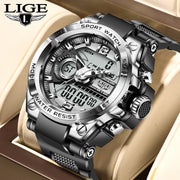 LIGE Digital Men Military Watch 50m Waterproof Wristwatch LED Quartz Clock Sport Watch Male Big Watches Men Relogios Masculino