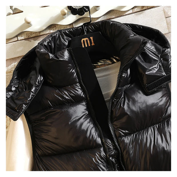 Mens Winter Windproof Sleeveless Jacket Parkas Women Sleeveless Jacket Male Casual Thick Warm Detachable Waistcoat