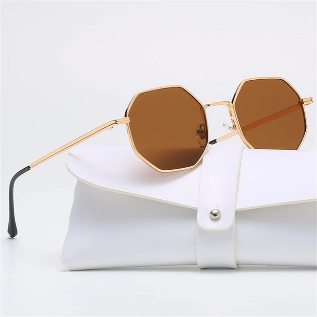 KLASSNUM Women Metal Sunglasses Vintage Men Octagon Luxury Brand Design Sun Glasses UV400 Protection Polygon Frame Eyepiece 2024