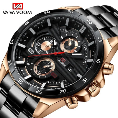 VAVA VOOM Hot Sell Men Quatrz Watch Sport Mens Watches Top Brand Luxury Waterproof Full Steel Quartz Clock Men Relogio Masculino