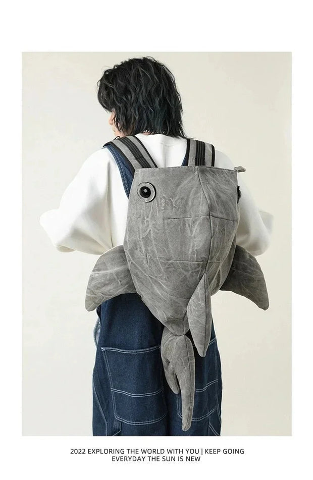 Whale Shark Shape Backpack Cartoon Personalized Animal Travel Bag Fashion Large Capacity Durable Knapsack Student Schoolbag