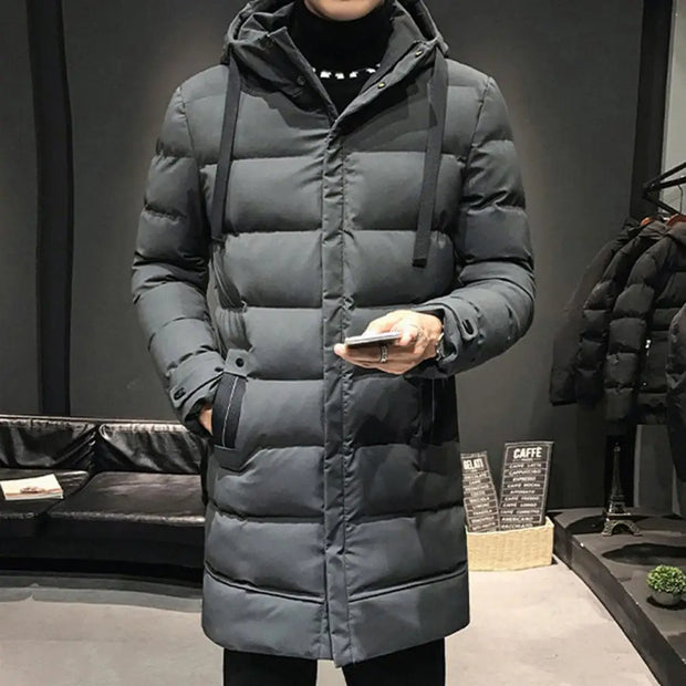 Cotton Coat with High Collar Men's Ultimate Warmth Winter Parka Down Coat with High Collar Hood for Wind for Maximum for Wind