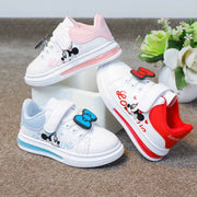 Disney Children's Cartoon Cute Mickey Mouse Casual PU Leather Casual Board Shoes Boys Girls Sports Running Shoes Kid's Sneakers