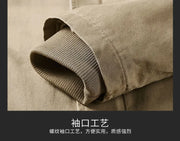 Work Outwearing New Lined Clothes Men Winter Parka Fleece Thick Warm Coats Hooded Fur Collar Coat Male Plush Jacket Autumn