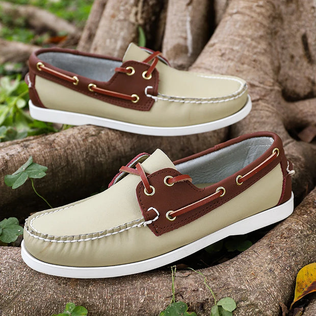 Luxury Brand Men's Shoes New Lightweight Breathable Boat Shoe For Men Casual Shoes High Quality Sneakers Lace-up Leather Loafers