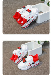 Disney Children's Cartoon Cute Mickey Mouse Casual PU Leather Casual Board Shoes Boys Girls Sports Running Shoes Kid's Sneakers