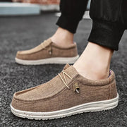 Men's Breathable Casual Canvas Slip Shoes Comfort Slip-on Loafer Soft Penny Loafers for Men Lightweight Driving Boat Shoes