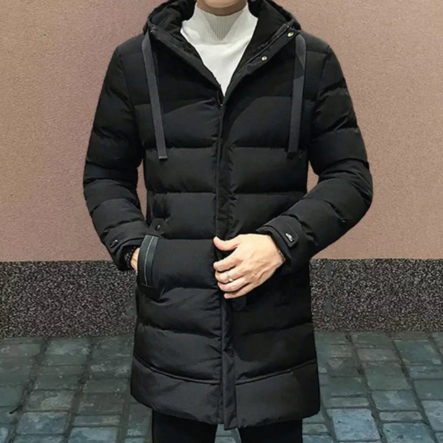 Cotton Coat with High Collar Men's Ultimate Warmth Winter Parka Down Coat with High Collar Hood for Wind for Maximum for Wind