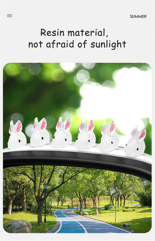 Cute Mini Bunny Car Light-emitting Ornament for Automobile Center Console Steering Wheel Rear Mirror Luminous Rabbit Decoration