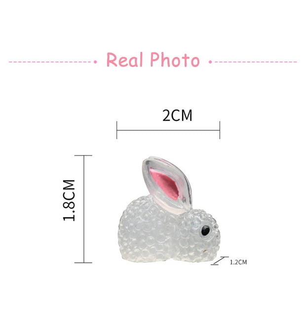 Cute Mini Bunny Car Light-emitting Ornament for Automobile Center Console Steering Wheel Rear Mirror Luminous Rabbit Decoration