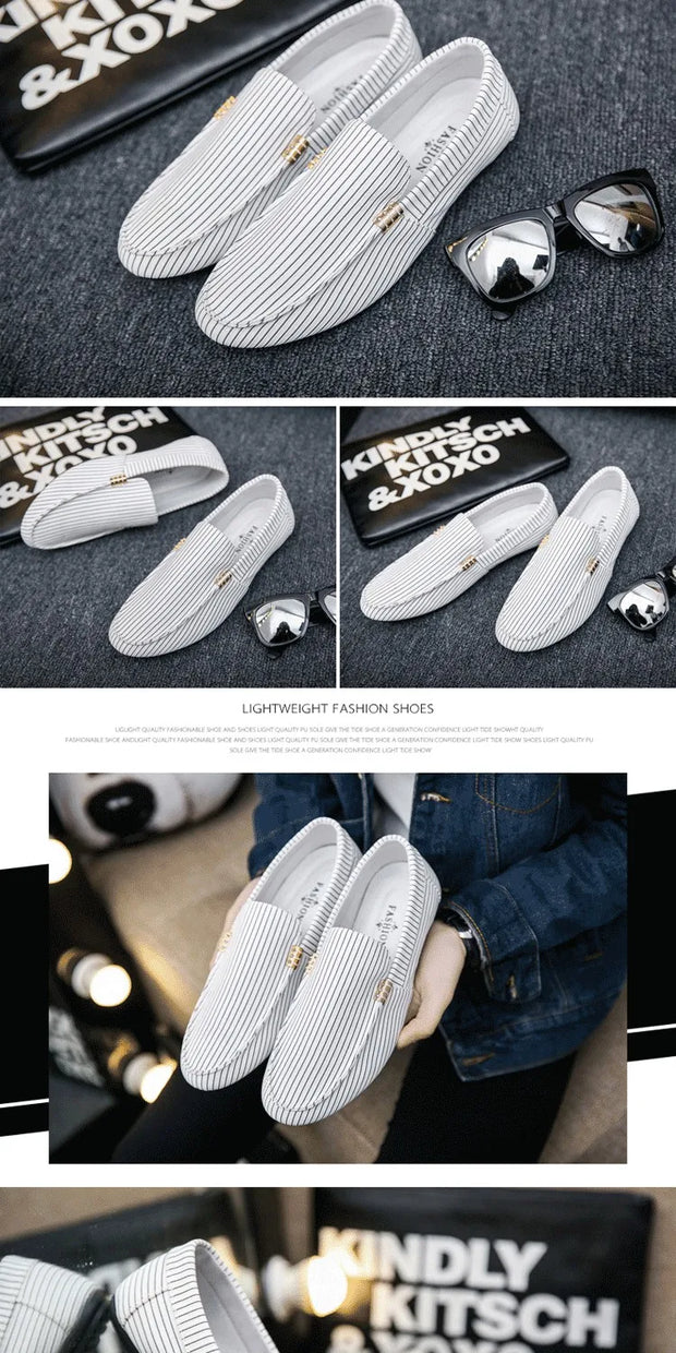 Spring and Summer Men's Loafers Large Size Light and Comfortable Flat Shoes Men's Breathable Non-slip Soft Casual Canvas Shoes