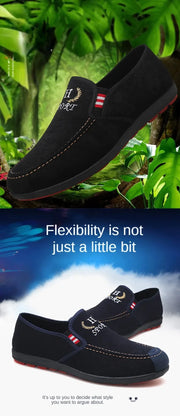 Summer men's casual and fashionable casual shoes, men's canvas shoes, breathable and comfortable men's shoes, lazy flat shoes