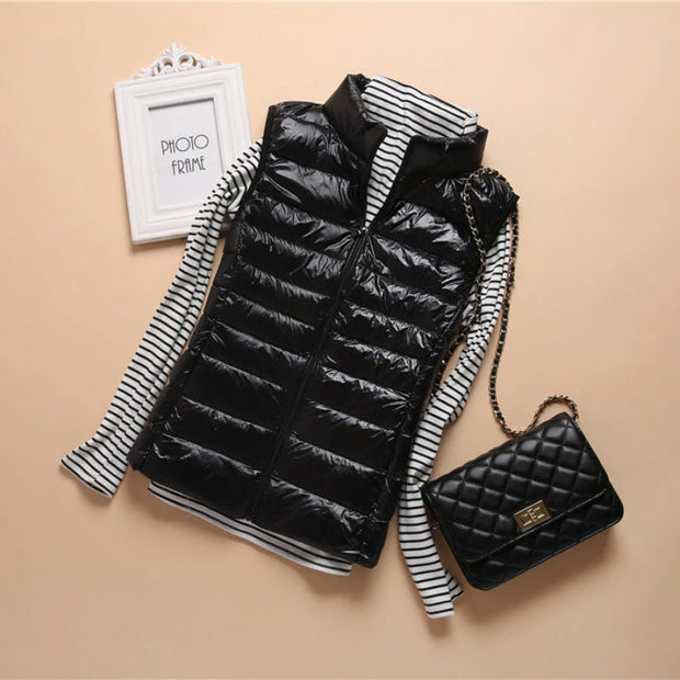 Down Lightweight White Duck Down Vest Short Sleeveless Vest  Autumn/Winter Slim Fit Ultra Light Down Jacket Women Jackets