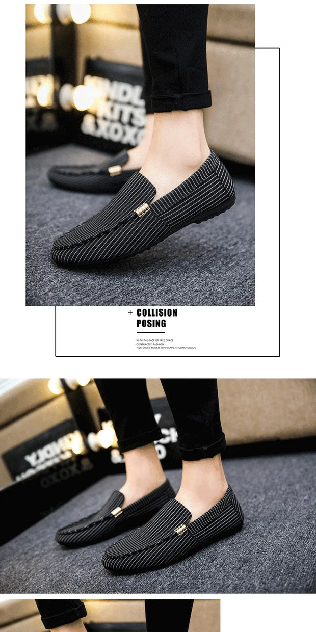 Spring and Summer Men's Loafers Large Size Light and Comfortable Flat Shoes Men's Breathable Non-slip Soft Casual Canvas Shoes